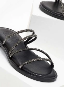 Σανδάλια δερμάτινα με στρας λουράκια Tfp - Μαύρο 12 Σανδάλια δερμάτινα με στρας λουράκια Tfp - Μαύρο -The Fashion Project κατάστημα sandalia dermatina tfp me strass lourakia 101687 cayv