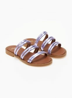 Σανδάλια δερμάτινα σε μεταλλικά χρώματα Tfp - Λιλά -The Fashion Project κατάστημα sandalia dermatina tfp se metallika xrwmata 105255 3vec
