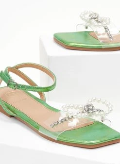 The Fashion Project Σανδάλια με στρας κσι πέρλες - Πράσινο 8 The Fashion Project Σανδάλια με στρας κσι πέρλες - Πράσινο -The Fashion Project κατάστημα sandalia diafaneia me fiogko kai perles 104775 66ku