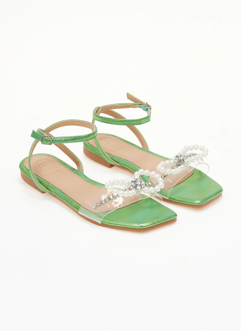 The Fashion Project Σανδάλια με στρας κσι πέρλες - Πράσινο 6 The Fashion Project Σανδάλια με στρας κσι πέρλες - Πράσινο - Image 4