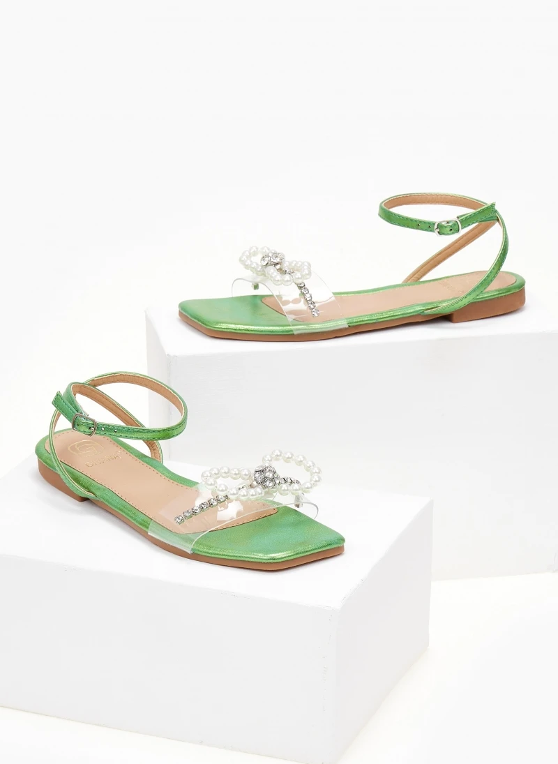 The Fashion Project Σανδάλια με στρας κσι πέρλες - Πράσινο 4 The Fashion Project Σανδάλια με στρας κσι πέρλες - Πράσινο - Image 2