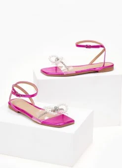 The Fashion Project Σανδάλια με στρας κσι πέρλες - Φούξια -The Fashion Project κατάστημα sandalia diafaneia me fiogko kai perles 104776 gwmk