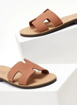 Σανδάλια δερμάτινα με άνοιγμα Estil - Ροδακινί -The Fashion Project κατάστημα sandalia estil dermatina me anoigmata sto plai 104495 krjo