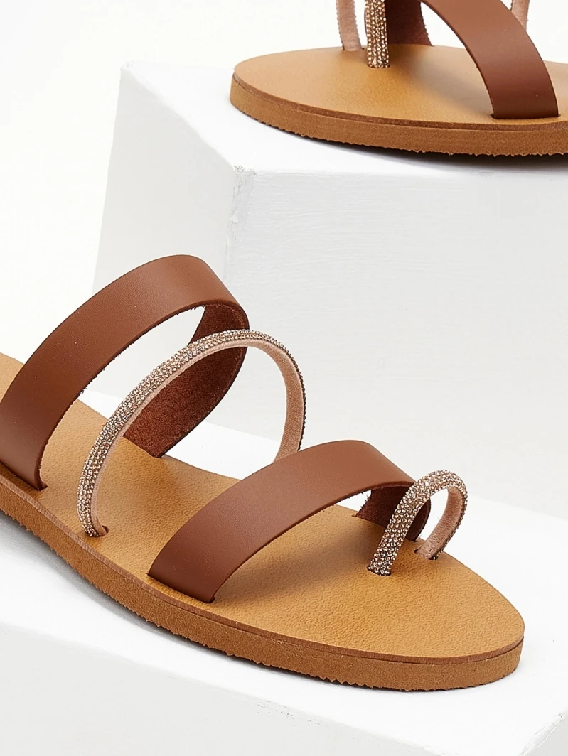 The Fashion Project Σανδάλια δερμάτινα με λουράκια και Strass Estil - Ταμπά 4 The Fashion Project Σανδάλια δερμάτινα με λουράκια και Strass Estil - Ταμπά - Image 2