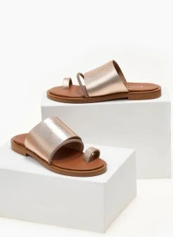 Σανδάλια δερμάτινα με στρας Estil - Χαλκός -The Fashion Project κατάστημα sandalia estil dermatina me seira strass 104532 m1ac