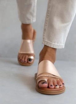 Σανδάλια δερμάτινα με στρας Estil - Χαλκός -The Fashion Project κατάστημα sandalia estil dermatina me seira strass 104532 myfd