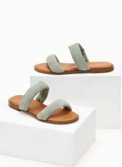 Σανδάλια καστόρινα με Pufffed φάσες Estil - Μέντα -The Fashion Project κατάστημα sandalia kastorina estil me pufffed fases 105264 54kp