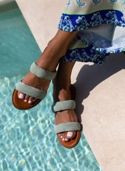 Σανδάλια καστόρινα με Pufffed φάσες Estil - Μέντα -The Fashion Project κατάστημα sandalia kastorina estil me pufffed fases 105264 j46s