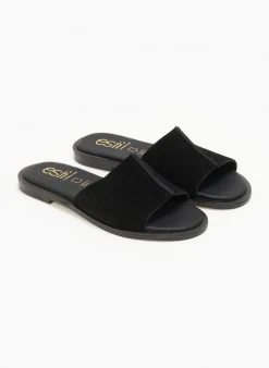 Σανδάλια καστόρινα με ραφή Estil - Μαύρο -The Fashion Project κατάστημα sandalia kastorina me rafi estil 110506 60gg