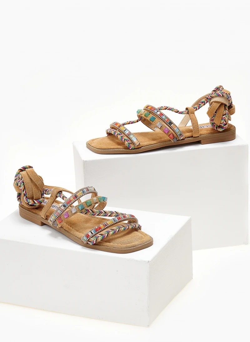 The Fashion Project Σανδάλια με τρουκς και κορδόνια - Κάμελ 5 The Fashion Project Σανδάλια με τρουκς και κορδόνια - Κάμελ - Image 3