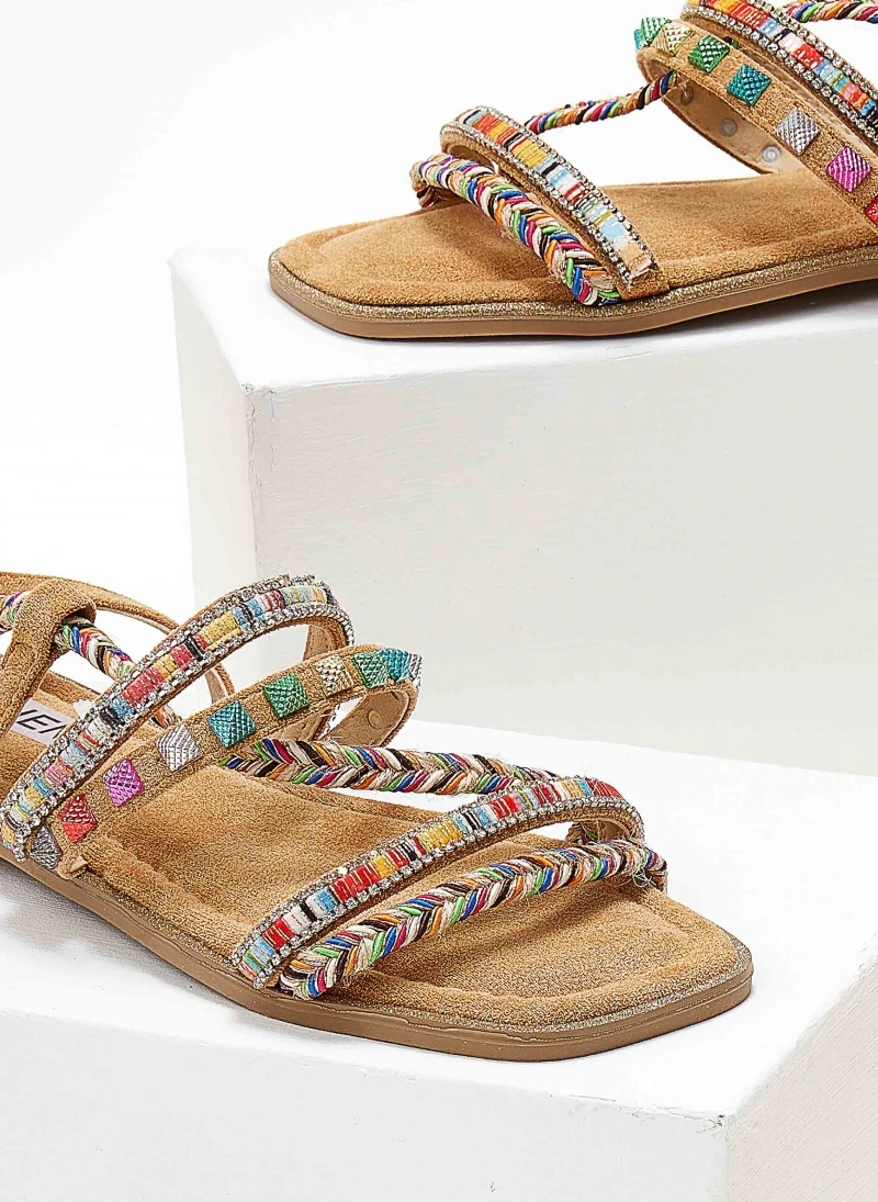 The Fashion Project Σανδάλια με τρουκς και κορδόνια - Κάμελ 4 The Fashion Project Σανδάλια με τρουκς και κορδόνια - Κάμελ - Image 2