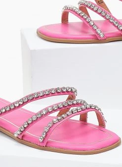 The Fashion Project Σανδάλια με στρας και λοξά λουράκια - Φούξια 9 The Fashion Project Σανδάλια με στρας και λοξά λουράκια - Φούξια -The Fashion Project κατάστημα sandalia me loksa lourakia me strass 101081 oohi