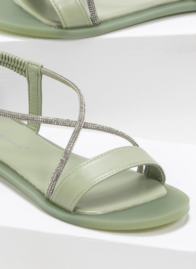 The Fashion Project Σανδάλια με στρας Crossover - Πράσινο 4 The Fashion Project Σανδάλια με στρας Crossover - Πράσινο - Image 2