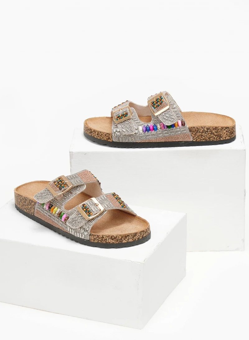 The Fashion Project Σανδάλια με στρας και χάντρες - Μπεζ 4 The Fashion Project Σανδάλια με στρας και χάντρες - Μπεζ - Image 2