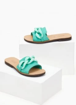 Σανδάλια δερμάτινα με αλυδίσα Estil - Βεραμάν -The Fashion Project κατάστημα sandalia nubuck estil me mat kokalini alusida 103121 itgt