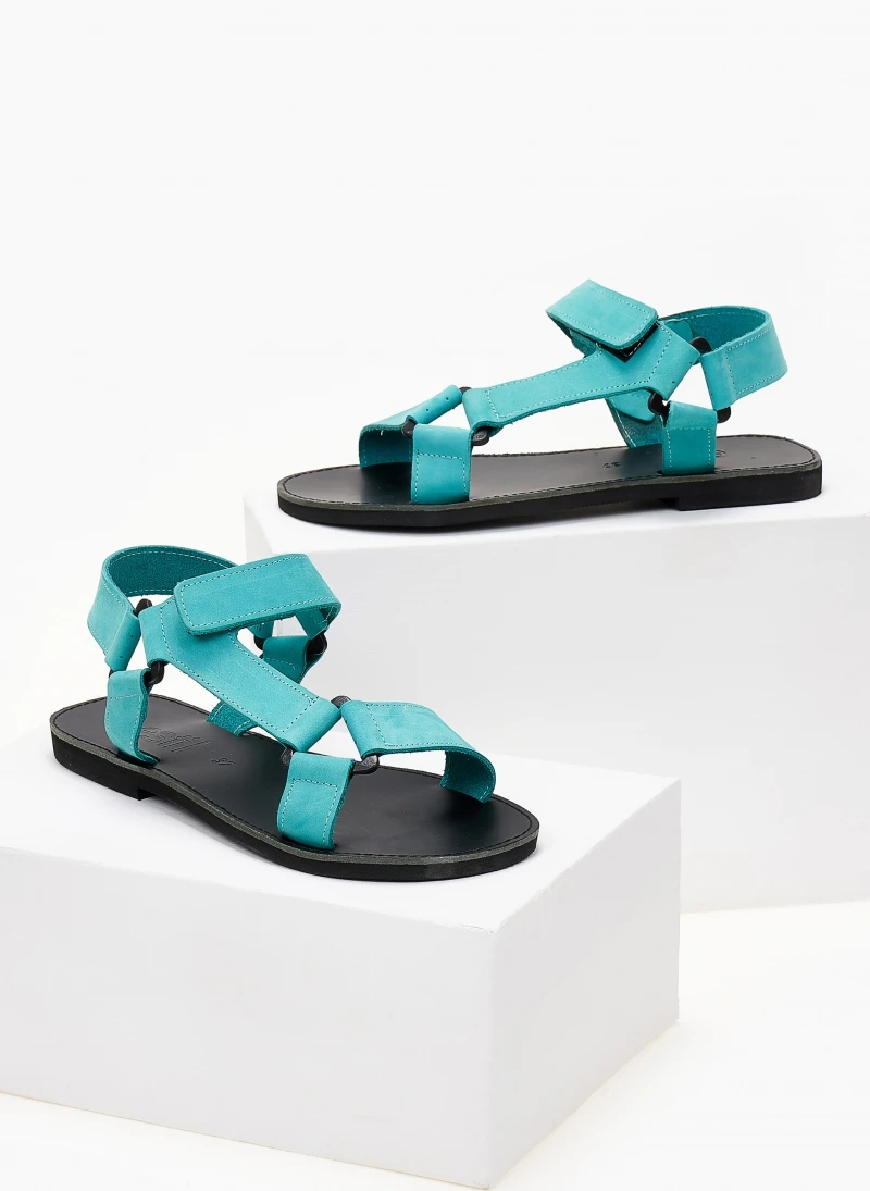 Σανδάλια δερμάτινα με Velcro Estil - Petrol 5 Σανδάλια δερμάτινα με Velcro Estil - Petrol - Image 3