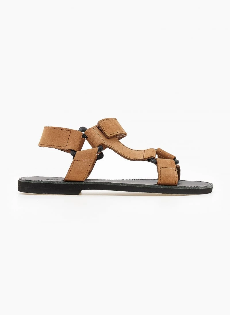 Σανδάλια δερμάτινα με Velcro Estil - Κάμελ 4 Σανδάλια δερμάτινα με Velcro Estil - Κάμελ - Image 2