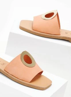 Σανδάλια Nubuck με διακοσμητικό Iris - Πορτοκαλί -The Fashion Project κατάστημα sandalia nubuck iris me kuklo 104000 ykto