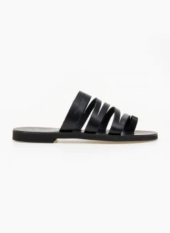 Σανδάλια δερμάτινα με λεπτά λουράκια Tfp - Μαύρο -The Fashion Project κατάστημα sandalia tfp dermatina me lepta lourakia 103740 kgew