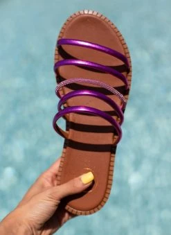 Σανδάλια δερμάτινα με στρας και λουράκια Tfp - Φούξια -The Fashion Project κατάστημα sandalia tfp me lourakia kai strass 105339 4nhj