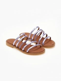 Σανδάλια δερμάτινα με στρας και λουράκια Tfp - Λιλά -The Fashion Project κατάστημα sandalia tfp me lourakia kai strass 105430 elxy