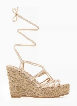 The Fashion Project Πλατφόρμες Lace Up Suede - Μπεζ