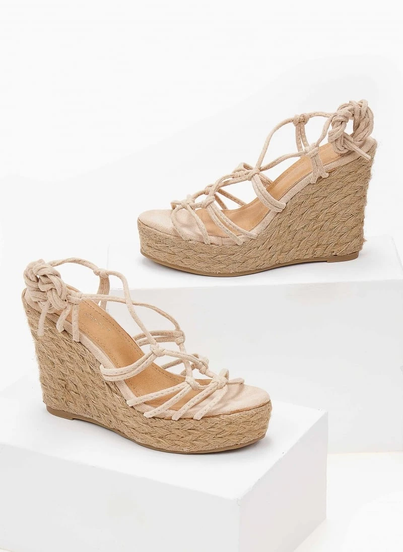 The Fashion Project Πλατφόρμες Lace Up Suede - Μπεζ 4 The Fashion Project Πλατφόρμες Lace Up Suede - Μπεζ - Image 2